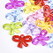 Transparent Acrylic Pendants, Bowknot, Mixed Color, 24x33x5mm, Hole: 2.5mm, about 285pcs/500g