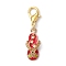 Flip Flops Alloy Enamel Pendant Decoration, with Alloy Lobster Claw Clasps, Golden, 41.5mm