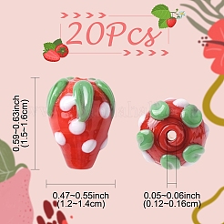 20 шт. бугорчатые бусины ручной работы в технике лэмпворк&nbsp;LAMP-YW0001-81