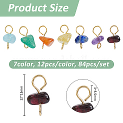 84 шт. 7-х цветные подвески-коннекторы из натуральных драгоценных камней&nbsp;PALLOY-FH00127