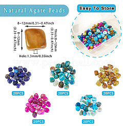 100шт 5 цвета бусины из натурального агата&nbsp;G-TA0002-51