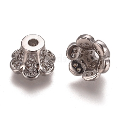 6 -petal латунные микро проложить четкие кубического циркония крышки шарика&nbsp;ZIRC-G153-26