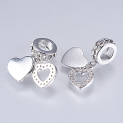 Латунь кубический цирконий европейские подвески с подвесками&nbsp;LS-X-ZIRC-F074-04P