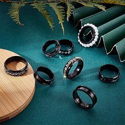 10 шт. рифленые кольца из нержавеющей стали&nbsp;STAS-UN0039-22E