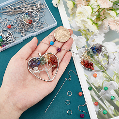 Набор для самостоятельного изготовления сережек-капель из камня «Дерево жизни»&nbsp;DIY-CA0003-64