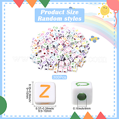 300 шт. непрозрачные акриловые бусины в европейском стиле&nbsp;SACR-SC0002-44