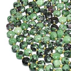 Натуральный рубин в цоизита бусин пряди G-C116-A68-02