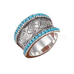 Кольца из ретро сплава и бирюзы&nbsp;FS-WG1E1DC-01
