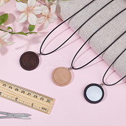 24 шт. 3-х цветные деревянные подвески-ожерелья&nbsp;NJEW-DR00010