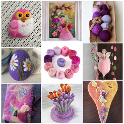 60г 12-х цветная шерстяная ровница для валяния&nbsp;DIY-TA0012-85