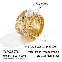 Кольца-манжеты женские из нержавеющей стали 304 с искусственным жемчугом&nbsp;WF0068
