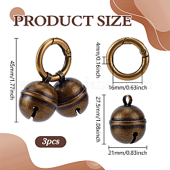 3 шт. латунный подвесной колокольчик&nbsp;HJEW-BC00057