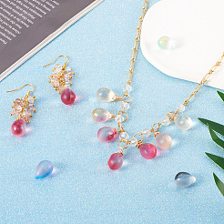 80 шт. 10 цвета двухцветные прозрачные окрашенные распылением стеклянные подвески&nbsp;GLAA-TA0001-15