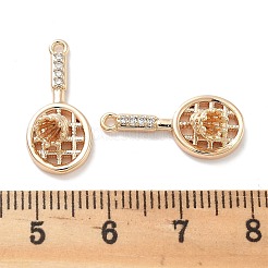 Подвески из латуни с покрытием из прозрачного кубического циркония&nbsp;KK-M102-23G-A