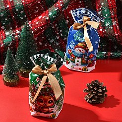 18 шт. 9 стиля рождественской тематики пластиковые упаковочные мешочки сумки на шнурке ABAG-FS0001-04