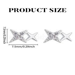 1 пара серег-гвоздиков из латуни со стразами&nbsp;EJEW-LP0004-80