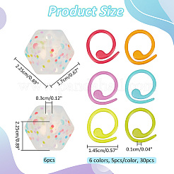 Шестигранник с узором в горошек из экологически чистого пищевого силикона&nbsp;DIY-NB0010-70