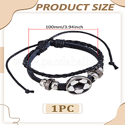 1шт. браслеты из коровьей кожи со спортивным мотивом и несколькими полосками&nbsp;BJEW-LP0003-50E