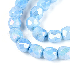 Антикоррозийные гальванические стеклянные бусины&nbsp;GLAA-N057-6mm-01