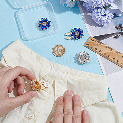 4 шт. 2-х цветные запонки из сплава со стразами&nbsp;HJEW-NB00212