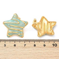 Серьги-гвоздики в форме звезды из нержавеющей стали 304 с эмалью&nbsp;STAS-D368-04G