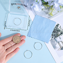 3 пара сережек-колец из стерлингового серебра с родиевым покрытием&nbsp;STER-BBC0006-48B-P