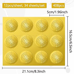 34 лист самоклеящихся наклеек с тиснением золотой фольги&nbsp;DIY-WH0509-066