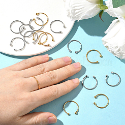 20 шт. 2-х цветные манжетные кольца из нержавеющей стали 304&nbsp;RJEW-SC0001-35