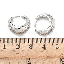 Серьги-кольца из полых треугольных латунных кристаллов с микропаве из прозрачных кубических цирконий&nbsp;EJEW-G452-04P