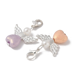 Подвесные украшения из акрила в форме сердца в виде ангела&nbsp;HJEW-XCP0001-28