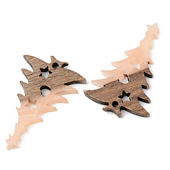 Подвески из непрозрачной смолы и ореха&nbsp;RESI-S389-018A-C02