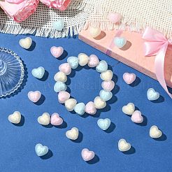 45 шт. 3-х цветные прорезиненные непрозрачные акриловые бусины&nbsp;OACR-CJ0002-56