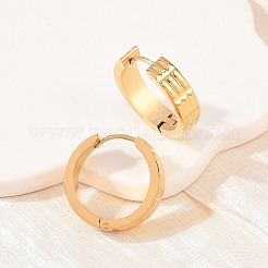 Серьги-кольца из нержавеющей стали 304 с текстурой&nbsp;EJEW-L307-07G