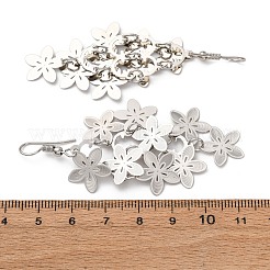 Серьги-подвески в форме цветка из нержавеющей стали 430&nbsp;EJEW-A137-07P