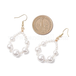 Серьги-капли из нержавеющей стали 304 с натуральным культивированным пресноводным жемчугом&nbsp;EJEW-JE06862