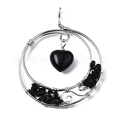 Природные обсидиана большие кулоны&nbsp;G-Q997-001B