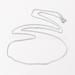 Ожерелья-цепочки из серебра 925 пробы с родиевым покрытием&nbsp;NJEW-N0048-39-18