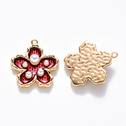 Латунь эмаль подвески&nbsp;KK-T049-052G-03-NF