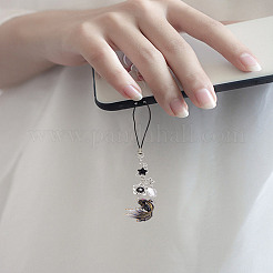 1 шт. ремешки для мобильного телефона из смолы и сплава в виде золотой рыбки и звезды&nbsp;AJEW-LP0004-40B