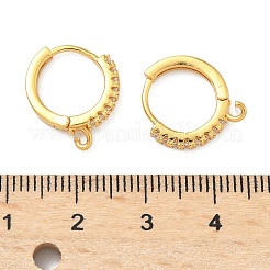 Латунные серьги-кольца из прозрачного кубического циркония&nbsp;KK-H532-14B-G