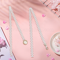 2 шт. 2 стиля цепочка-ремень из сплава с бантом из смолы и жемчугом&nbsp;AJEW-CY0001-82