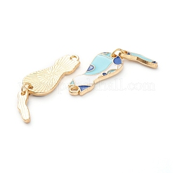 Подвески с эмалью из сплава в форме кошки & наборы для изготовления сережек&nbsp;X-ENAM-M044-21LG-B