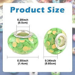 110 шт. 11-х цветные прозрачные бусины из смолы в форме ронделла европейские&nbsp;RESI-YW0005-87