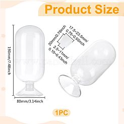 Стеклянный колпак из спичечной древесины с держателем для спичек&nbsp;AJEW-WH0816-334