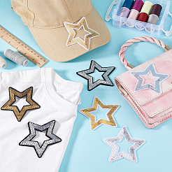 16 шт. 4-х цветные аппликации из полиэстера и пластика с вышивкой&nbsp;DIY-GA0007-40