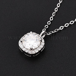 925 квадратная подвеска из стерлингового серебра&nbsp;NJEW-T018-60P