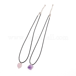 Колье Nuggets с подвеской из натурального аметиста&nbsp;LS-NJEW-WH0002-08