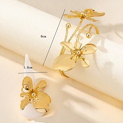 Наборы из цветочного сплава с браслетами-манжетами и кольцами&nbsp;FS-WGBB150-01