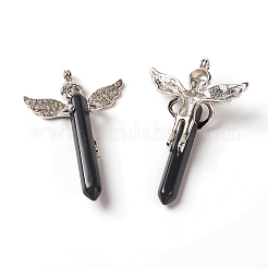 Природные обсидиана большие кулоны&nbsp;G-F586-A07