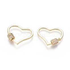 Латунь микропаве кубический цирконий винт карабин подвески с замком&nbsp;ZIRC-I031-15G